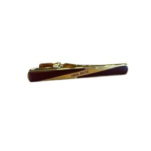 Nina Ricci Gold and Burgandy Tie Clip